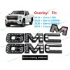 Auto GMC OVERLAY Front Rear Gloss Black USFlag GMC Emblem