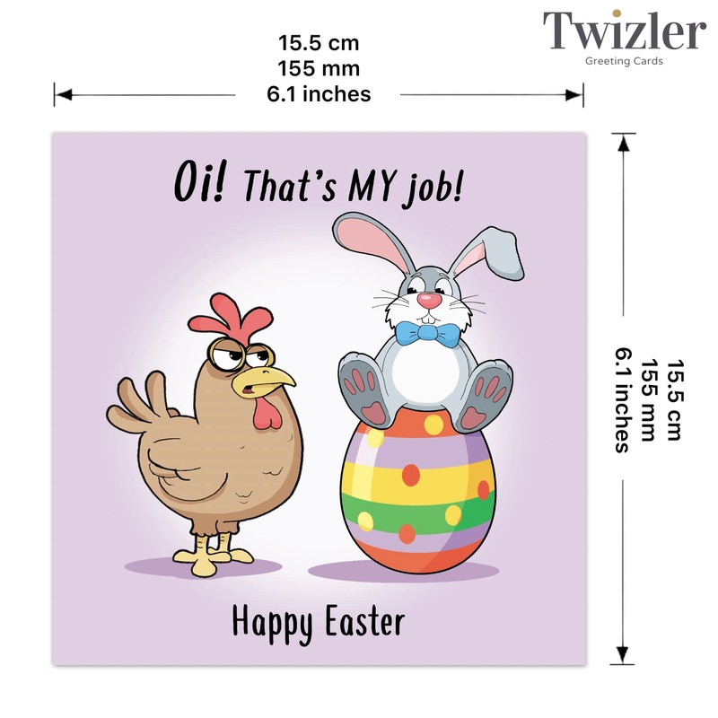 Twizler Funny Easter Card with Cross Hen - Funny Easter