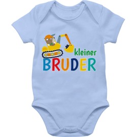 Shirtracer - Baby Bodysuit Boy Girl - Little Brother Digger, 2 baby blue