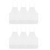 CHRORINE 6 Pack White Kids Painting Apron Bulk Toddler Art