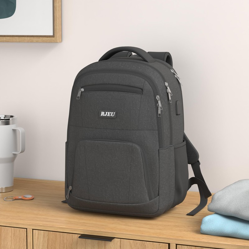 RJEU School Backpack for Teen Boys,15.6 Inch Anti Theft Laptop
