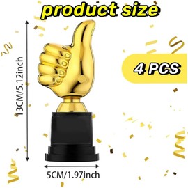 4Pcs Gold Trophy Plus Thumbs UP,Golden Thumb Trophy,Trophy Plus Thumbs UP,Trophies Thumbs up Trophies,Thumb Shaped Trophies Gold Trophy Awards Rewards Trophies Trophy,Gold Trophy Cup Trophy for Kids