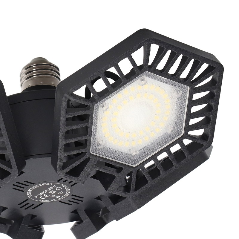 LED Garage Light Cool White 80W 4 Panel 90 Degree