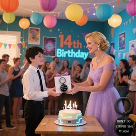 Son Gifts from Mom - To My Son, 16-21th Adult Teen Boy Birthday Graduation 2025 Present Ideas - Unique & Funny Boys Keychain (14th Birthday)