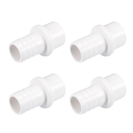 MECCANIXITY PVC Pipe Fitting 20mm Barb OD 25mm Spigot Straight Tube Hose Connector, White Pack of 4
