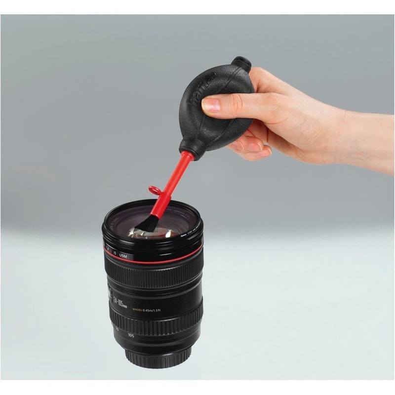 Hama 00005635 Dust Ex Brush Air Blower, Black/Red