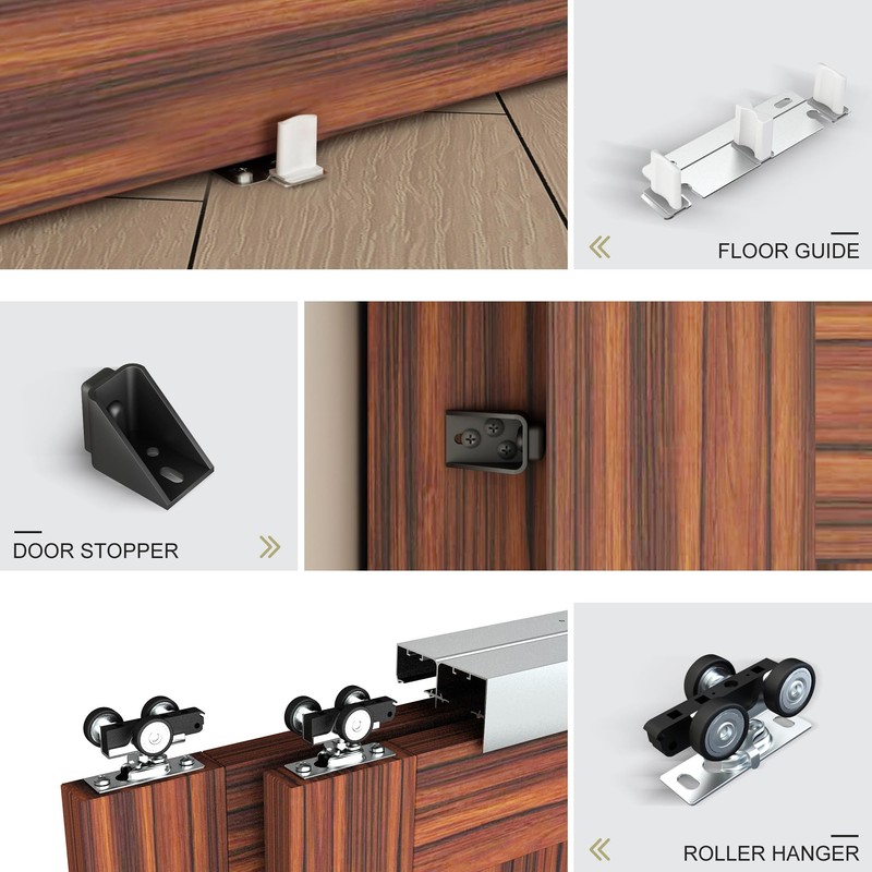 WEWORTH Heavy Duty Double Bypass Sliding Closet Door Track Kit
