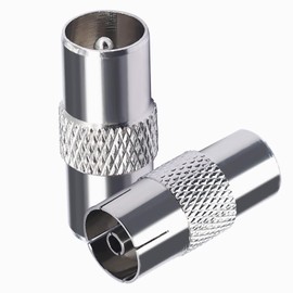 TUOLNK TV Aerial Connector Male to Male TV Aerial Cable Adapter for Aerial Cables Satellite Cables 9.5TV Male to TV Female Coaxial Cable Connectors 2Pcs