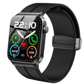 Compatible with Uaue Smart Watch Band, Lamshaw Soft Silicone Magnetic Buckle Sport Wristband Replacement Straps Compatible for Donerton T50S T50H 1.85" Smartwatch/Uaue T50S 1.85" Smart Watch/VKAROOD