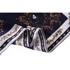 JWSilk 100% Silk Neckerchief Small Square Silk Scarf (Navy Carriage)