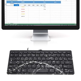 Spanish Keyboard Ñ, Mini Portable Wired Spanish Keyboard USB Interface for Desktop Computer 78 Keys