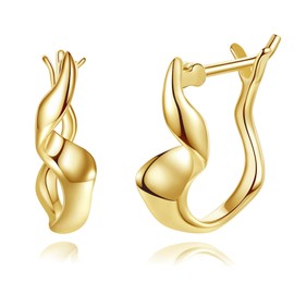 VIKI LYNN Post Twist Hoop Earrings with 925 Sterling Silver Women's Stud Earrings Jewellery Gifts, Sterling Silver