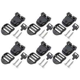 VIKKSAER 6 Packs Outdoor Garden Hot Tub Cover Clip, Spa Tub Cover Broken Latch Repair Kit w/Key Replacement Latch Clip Lock, Hot Tub Cover Strap Accessory