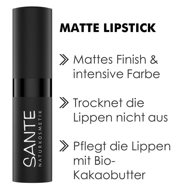 SANTE Naturkosmetik Matte Lipstick 03 Blissful Terra, Lipstick, Matte Effect,