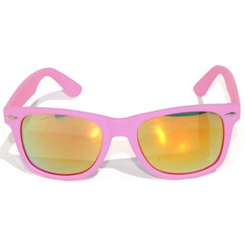 OWL Vintage Horn Rimmed Sunglasses Womens Mens, UV Protected Mirror Lens Vintage Shades, Matte Frame Pink Sun Glasses