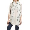 Women's Scarf with Dinosaur Print, White