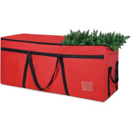 ITHWIU 7.5 ft Christmas Tree Storage Bag, Heavy Duty Christmas Tree Bag with Reinforced Handles and Dual Zippers Wide Opening, Large Capacity fits for Artificial Christmas Tree (Red, 7.5 ft)