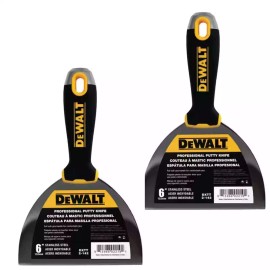 sweetdealalabama 2 x DEWALT 6 in. Stainless Steel Hammer-End Joint Knives with Soft Grip Handles