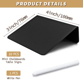 YETOOME 10 Pack Chalkboard Signs for Tabletop, L-Shaped Buffet Signs with 1 Erasable Chalk Marker, Food Labels for Party Buffet Wedding Bakery (3 x 4 in)