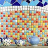 sourcing map 205pcs Ceramic Mosaic Tiles, Bulk Stained Ceramic Mosaic