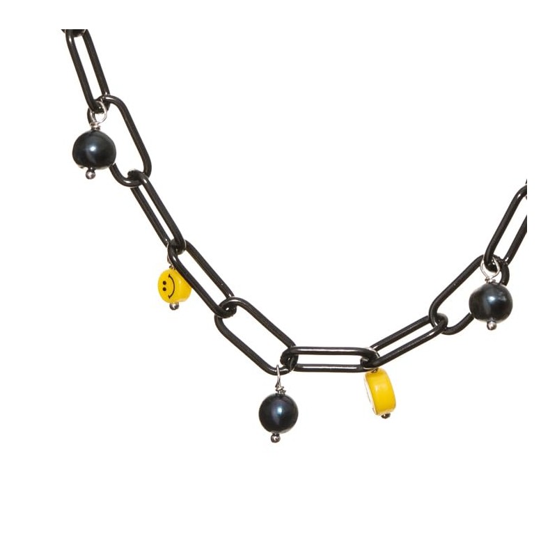 Anthony Vincent Happy Faces Collar Perla Cultivada Natural Blanco Tamaño