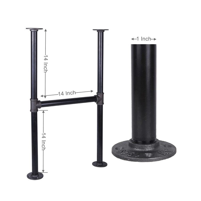 Niubid 28 Inch Industrial Pipe Table Leg Set - Iron