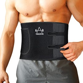 Waist Trimmer Belt Men Sweat Band Waist Trainer For Woman Lower Belly Fat Tummy Stomach Wraps Waste Trainers Low Back Support Small/Medium/Large/Plus Size Black