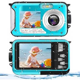 Underwater Camera FHD 2.7K 48 MP Waterproof Digital Camera Selfie Dual Screen Full-Color LCD Displays Waterproof Digital for Snorkeling (806BC)