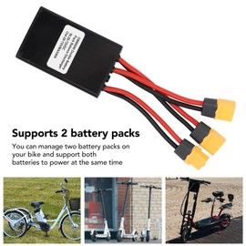 Focket Double Battery Discharge Converter for E Bike, 20V-72V DC Dual Battery Pack Switch Balancer for Increase The Capacity by Connecting Two Batteries in Parallel Equalization Module (40A)