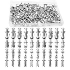 Neikafan Petal Nuts with Screw 40 Pieces M4 M5 M6 M8 Cavity Dowel Metal Wall Nut Set Petal Nuts for Home Decoration and Fixings to Cavity and Plasterboard Walls