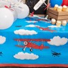 Juvale Airplane Tablecloth - 54 x 108 in, Blue, 3-Pack
