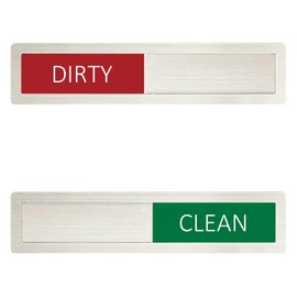 Clean Dirty Stainless Steel Dishwasher Magnet Sign - Kitchen Organizers and Storage - Magnet for Dishwasher,Red&Green