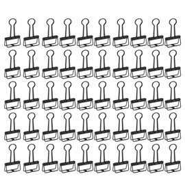 50Pcs Hollow Binder Clips Metal Paper Binder Clips for Documents Papers Test Reports Black