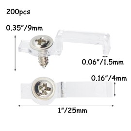 HEVSTIL 200PCS LED Strip Light Mounting Clips – Plastic Fixing Brackets for 3258/5050 LED Strips (Up to 10mm Width) | Easy Installation for Cabinets, Wardrobes & Bookcases | Includes Screws