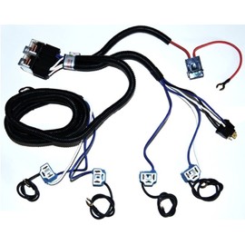 Octane Lighting 4-Headlight Relay Wiring Harness H4 Headlamp Light Bulb Ceramic Socket Plugs Set