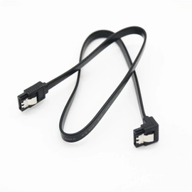 Jacobytes SATA 3 DATA cable. 50cm long. Straight plug on one end and right angle plug on the other c/w clips on both plugs.