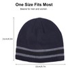 CHUANGLI Mens Winter Beanie Hat Striped Warm Knit Plain Ski