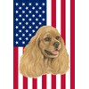 Cocker Spaniel Buff - Best of Breed American Flags Garden
