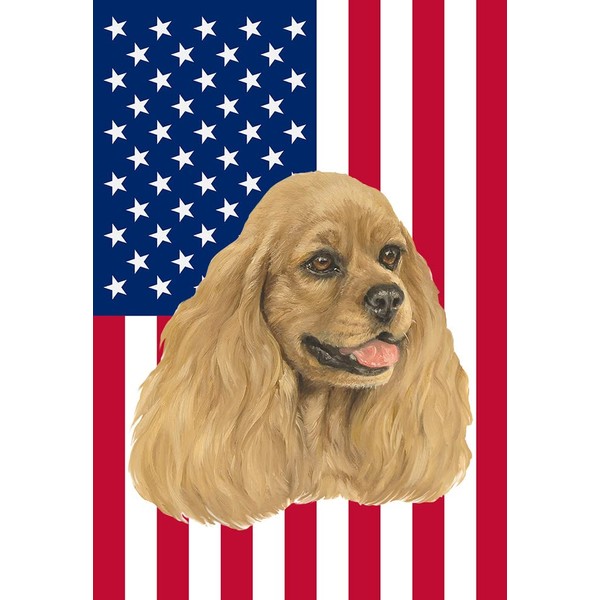 Cocker Spaniel Buff - Best of Breed American Flags Garden