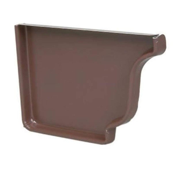 AMERIMAX HOME PRODUCTS 2520519 5 in K-Style Brown Aluminum End Cap, 1 Count (Pack of 1)
