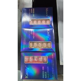 evpct Nude Pink French Tip Press on Nails Short Square Round, Glossy Ndue Pink Fake Nails, Reusable Acrylic False Nail Stick Glue on Press ons for Women Gifts, Perfectly Fit False Nail Kit Glue 30Pcs