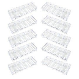 Gamers Lounge 68mm Poker Chip Trays - Narrow Design for Ceramic Chips - 100-count Clear Acrylic Poker Chip Racks - Chip Storage and Display Case (10)