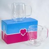 Kookia Double-Walled Glass Coffee Mugs with Handle in Gift Package