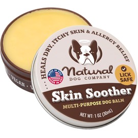Natural Dog Company Skin Soother, 1 oz. Tin, Allergy and Itch Relief for Dogs, Dog Moisturizer for Dry Skin, Dog Lotion, Ultimate Healing Balm, Dog Rash Cream, Supports Hot Spot Symptoms
