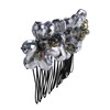 AeraVida Smokey Silver Glow Floral Crystal Bouquet Hair Comb