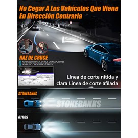 StoneBanks 9005 HB3 H10 LED Kit de Conversión,26000LM 160W 300% Brillante Luz Alta Y Baja 6500K Blanca, Bombilla para Faros Delanteras,Plug & Play, 2 Paquetes