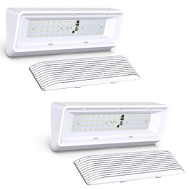 Leisure LED 2 Pack RV Exterior Porch Utility Light XL 12v 650 Lumen Lighting Fixture. Replacement Lighting for RVs, Trailers, Campers, 5th Wheels White Base Clear Lens (White, 2-Pack)