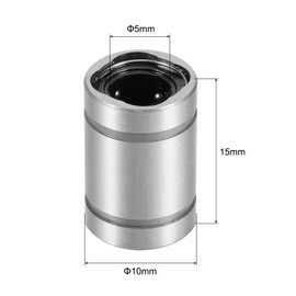QUARKZMAN 8pcs LM5UU Linear Ball Bearings 5mm Bore 10mm Outer Diameter 15mm Length Linear Bearing for CNC 3D Printer