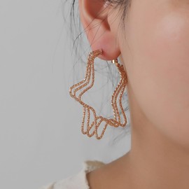 Inilbran Boho Star Earrings Layered Star Drop Earrings Vintage Star Dangle Earrings Large Star Statement Earrings Jewelry for Women and Girls