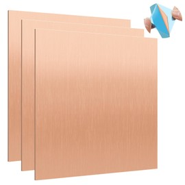 UNIFAMILY 3Pcs 99.9% Pure Copper Sheet 4" x 4" Processable Copper Plates Metal Sheet 0.5mm Thickness for DIY Project, Jewellery, Maintenance, Production